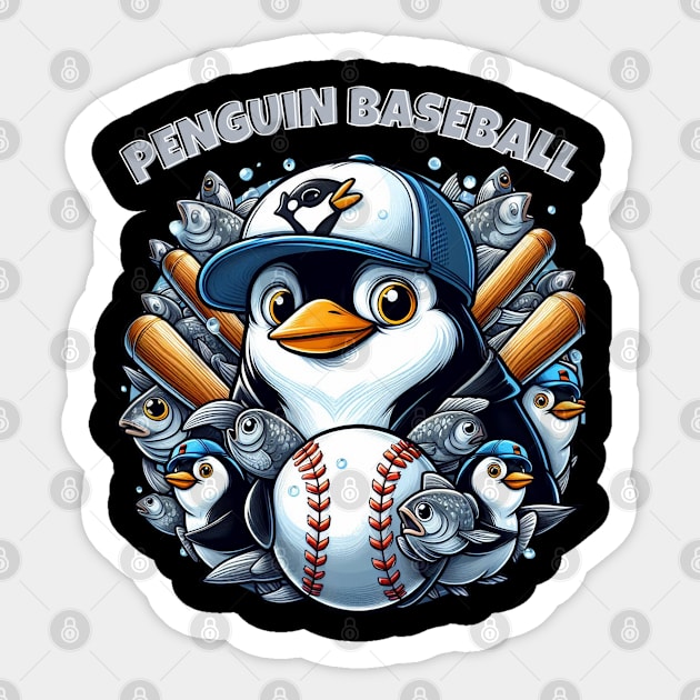 penguin baseball Sticker by hsayn.bara